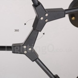 Čierna 8 ľahká moderná súčasná lustrová lampa