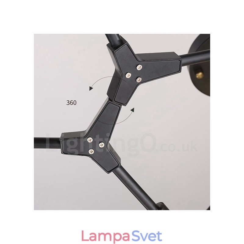 Čierna 8 ľahká moderná súčasná lustrová lampa