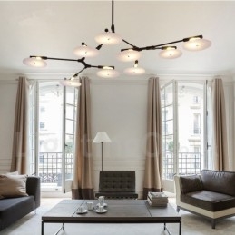 Čierna 9 ľahká moderná lustrová lampa