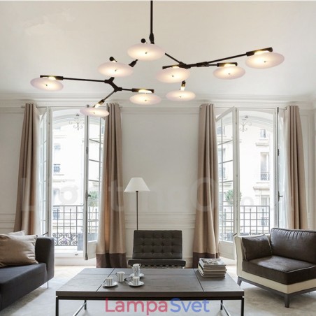 Čierna 9 ľahká moderná lustrová lampa Čierna 9 ľahká moderná lustrová lampa