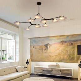 Čierna 9 ľahká moderná lustrová lampa
