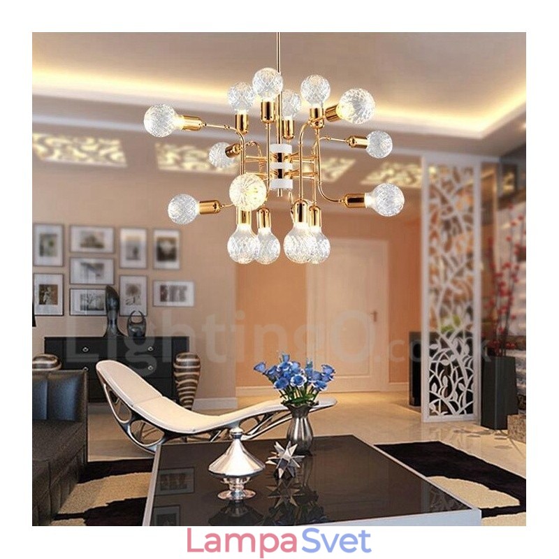 4-poschodová moderná súčasná 16 svetelná lustrová lampa