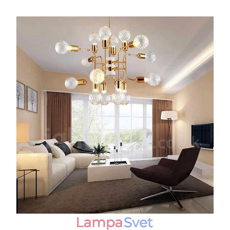 4-poschodová moderná súčasná 16 svetelná lustrová lampa