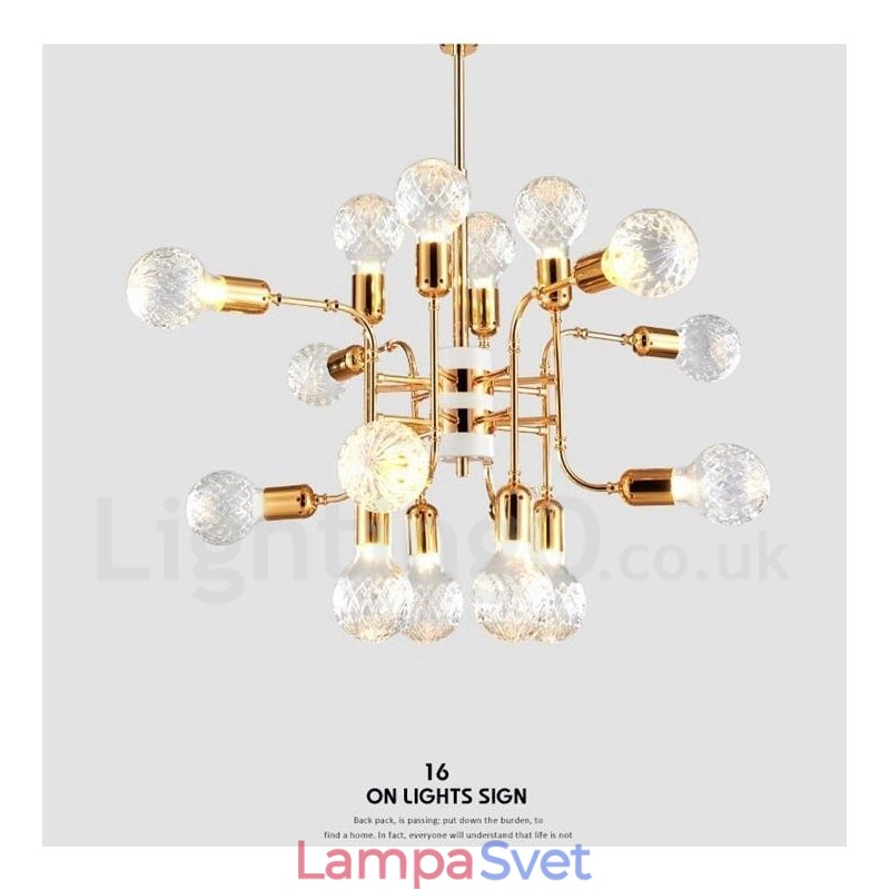 4-poschodová moderná súčasná 16 svetelná lustrová lampa