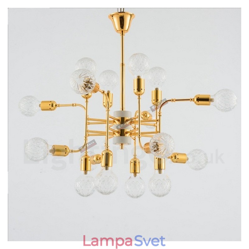 4-poschodová moderná súčasná 16 svetelná lustrová lampa