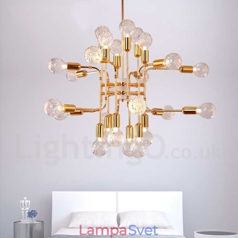 4-poschodová moderná súčasná 16 svetelná lustrová lampa