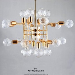 4-vrstvová moderná súčasná 24 svetelná lustrová lampa