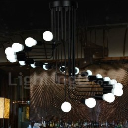 Čierna súčasná lustrová lampa