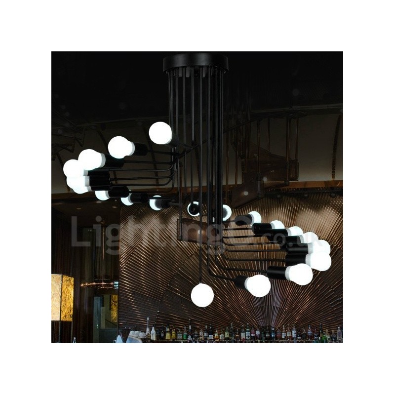 Čierna súčasná lustrová lampa
