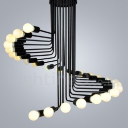 Čierna 26 Light Retro Vintage Moderná moderná lustrová lampa Light