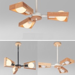 Drevená jednovrstvová lustrová lampa v modernom súčasnom štýle