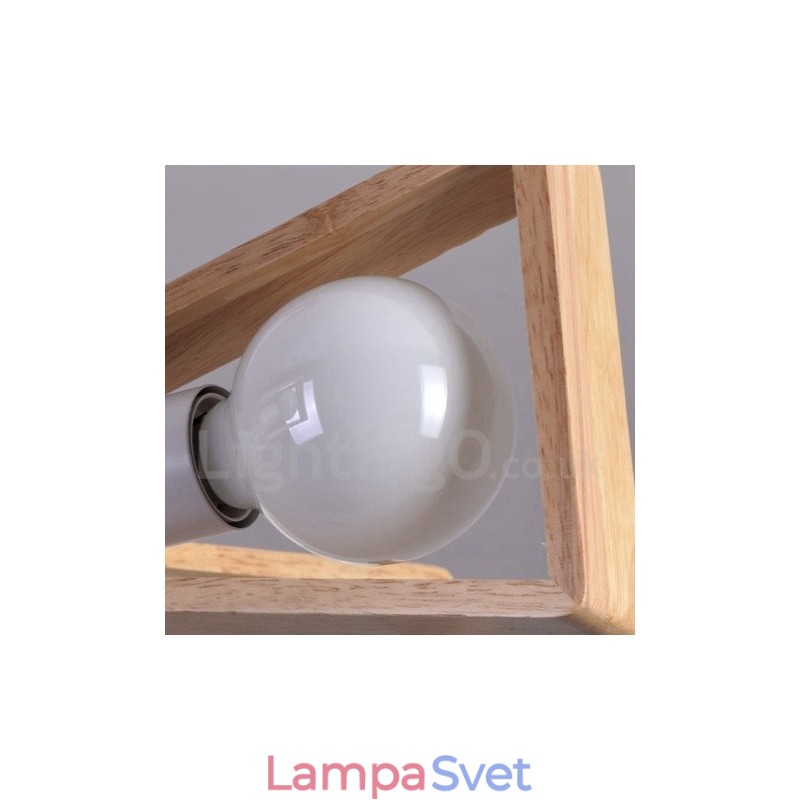 Drevená jednovrstvová lustrová lampa v modernom súčasnom štýle
