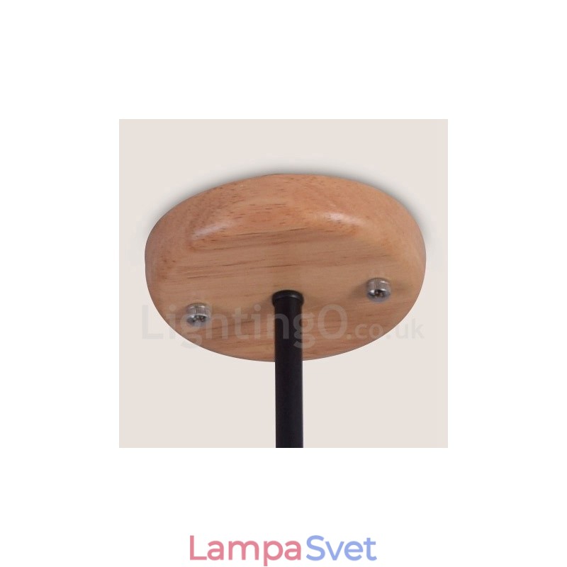 Drevená jednovrstvová lustrová lampa v modernom súčasnom štýle