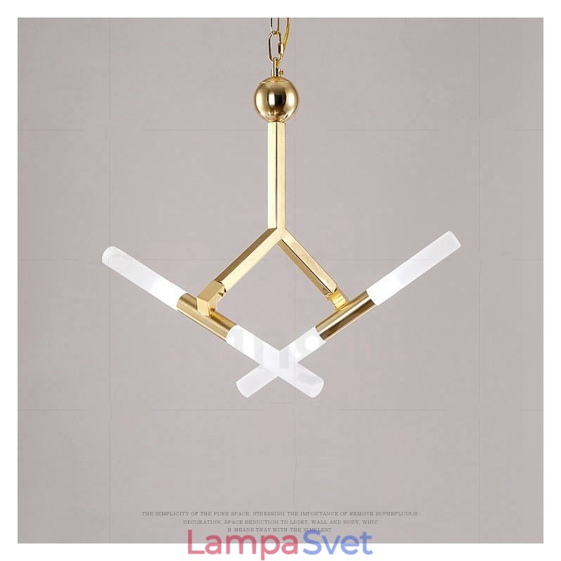 Moderná súčasná 2. rad 4 svetlo zlatá lustrová lampa
