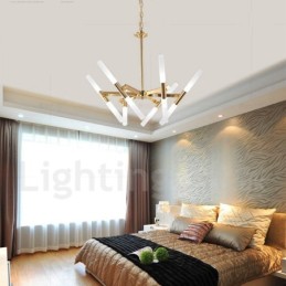 Moderná súčasná 2-vrstvová svetlo zlatá lustrová lampa