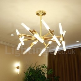 Moderná súčasná 2-vrstvová svetlo zlatá lusterová lampa