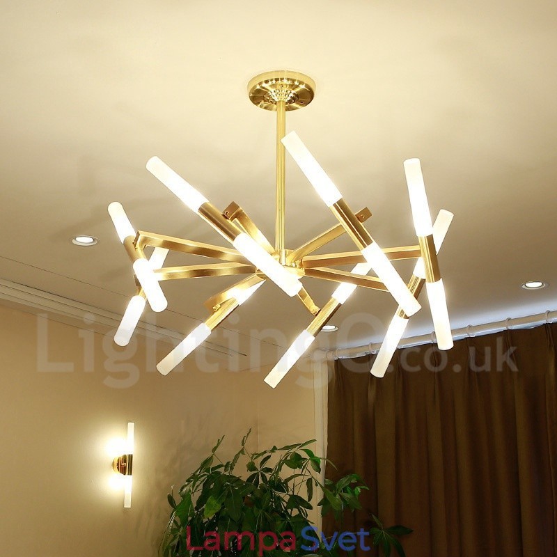 Moderná súčasná 2-vrstvová svetlo zlatá lusterová lampa