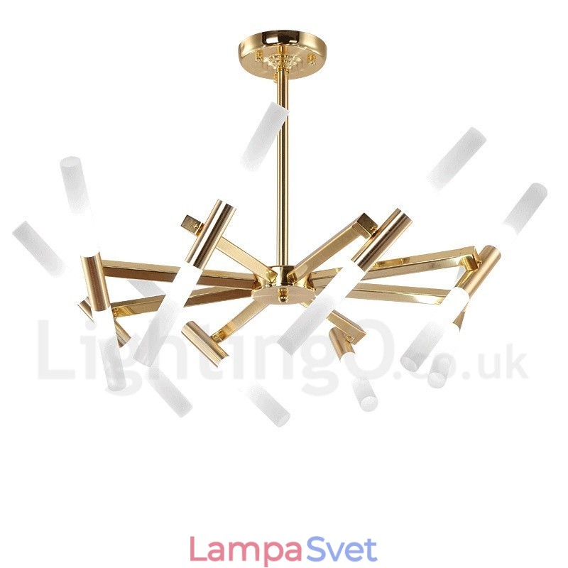 Moderná súčasná 2-vrstvová svetlo zlatá lusterová lampa