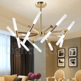 Moderná súčasná 2-vrstvová svetlo zlatá lusterová lampa