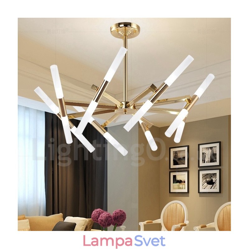 Moderná súčasná 2-vrstvová svetlo zlatá lusterová lampa