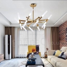Moderná súčasná 2-vrstvová svetlo zlatá lusterová lampa