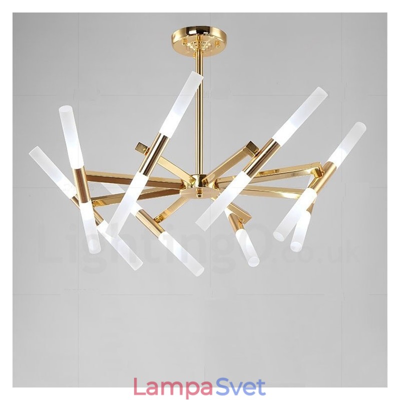 Moderná súčasná 2-vrstvová svetlo zlatá lusterová lampa