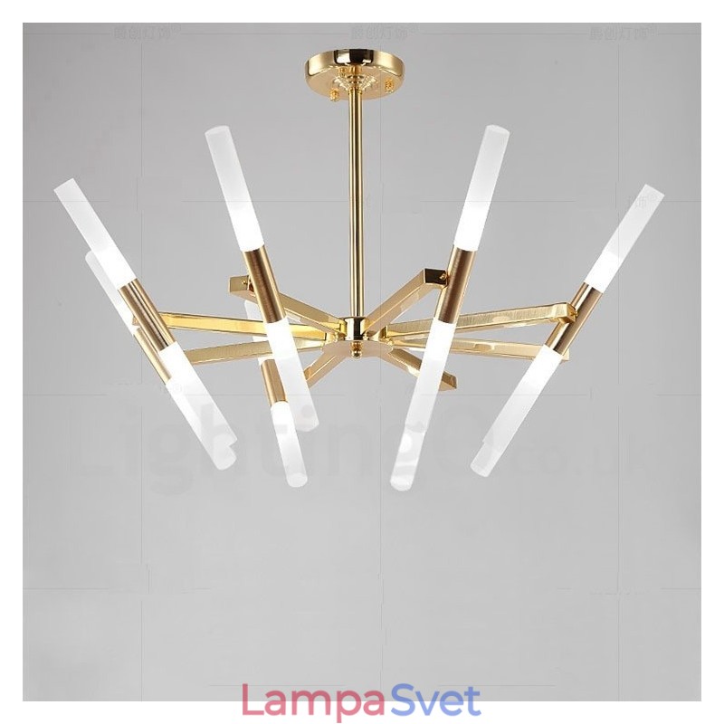 Moderná súčasná 2-vrstvová svetlo zlatá lusterová lampa