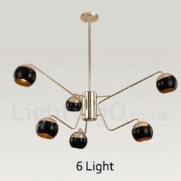6 Ľahká 2-poschodová moderná súčasná kovová lustrová lampa so skleneným tienidlom