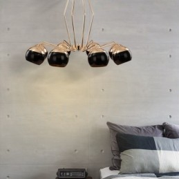 8 ľahkých jednoposchodových moderných moderných kovových lustrových svietidiel so skleneným tienidlom