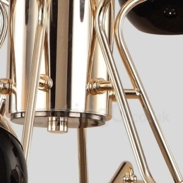 30 Ľahká 2-poschodová moderná súčasná kovová lustrová lampa so skleneným tienidlom