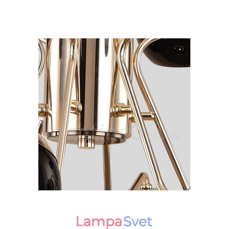30 Ľahká 2-poschodová moderná súčasná kovová lustrová lampa so skleneným tienidlom