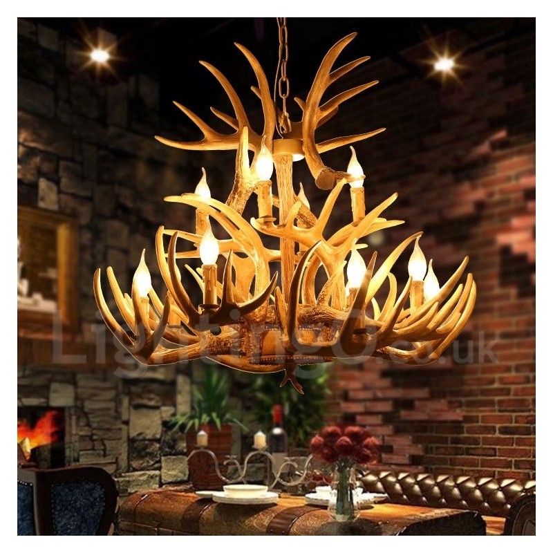 Vintage Country 12 Light Luster Light