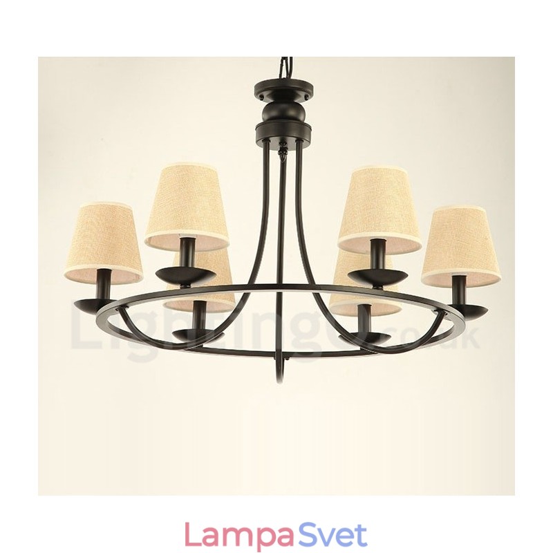 Jednoposchodová lusterová lampa Country Retro 6 Light
