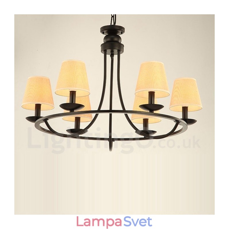 Jednoposchodová lusterová lampa Country Retro 6 Light