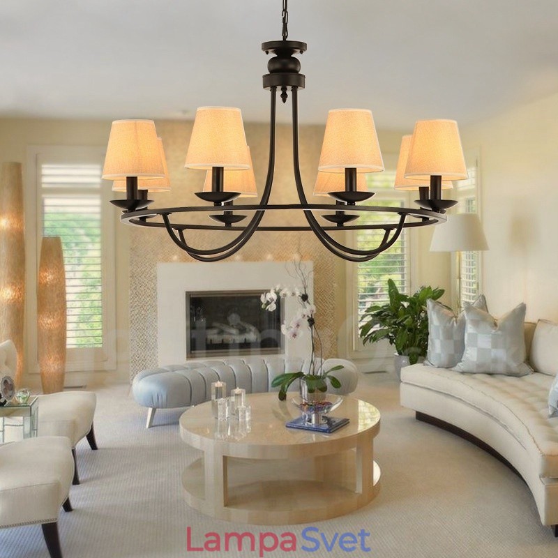 Jednoposchodová lustrová lampa Country Retro 8 Light