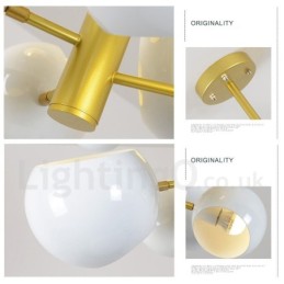 Biela 10-svetlá moderná súčasná lustrová lampa