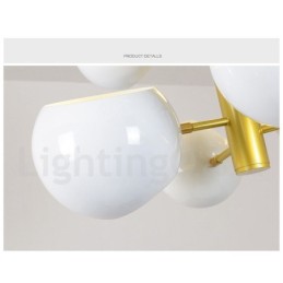 Biela 10-svetlá moderná súčasná lustrová lampa