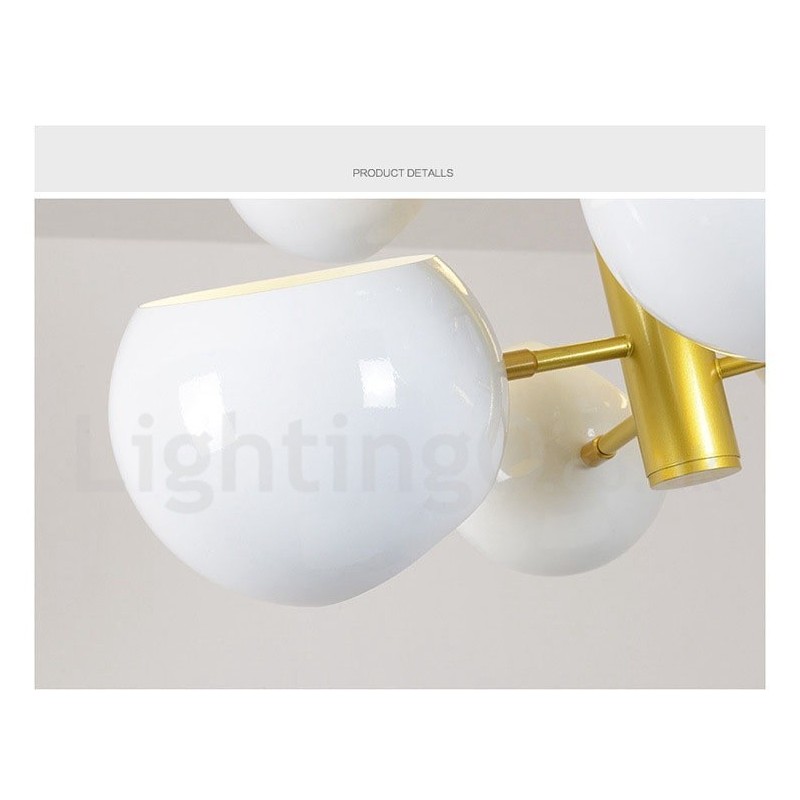 Biela 10-svetlá moderná súčasná lustrová lampa
