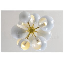Biela 10-svetlá moderná súčasná lustrová lampa