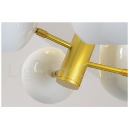 Biela 10-svetlá moderná súčasná lustrová lampa