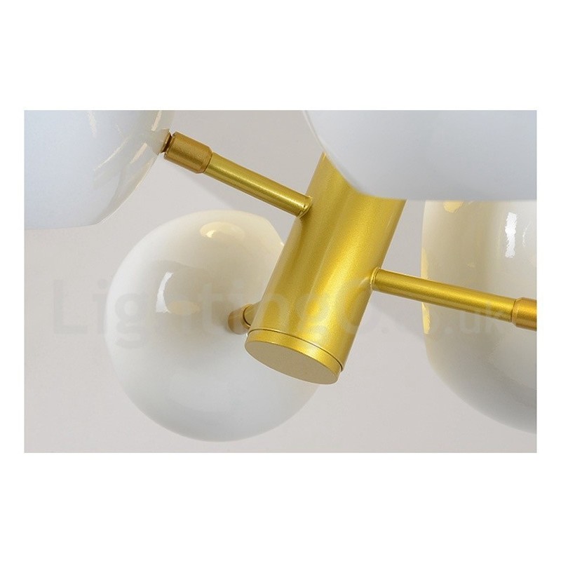 Biela 10-svetlá moderná súčasná lustrová lampa