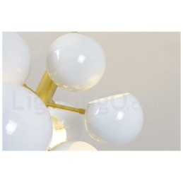 Biela 10-svetlá moderná súčasná lustrová lampa