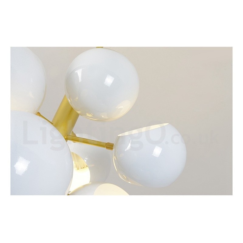 Biela 10-svetlá moderná súčasná lustrová lampa