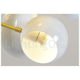 Biela 10-svetlá moderná súčasná lustrová lampa