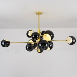 Čierna 13 ľahká moderná súčasná lustrová lampa Light