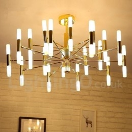 40 Light Golden 2-vrstvová moderná súčasná lustrová svetelná lampa