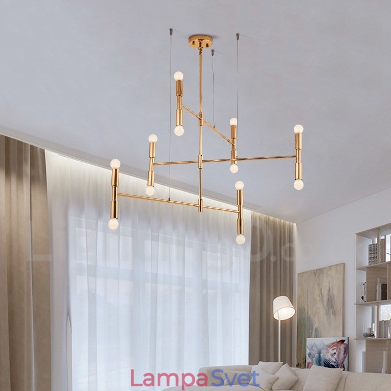 8 Svetlá 3-vrstvová moderná súčasná lustrová lampa Svetlo