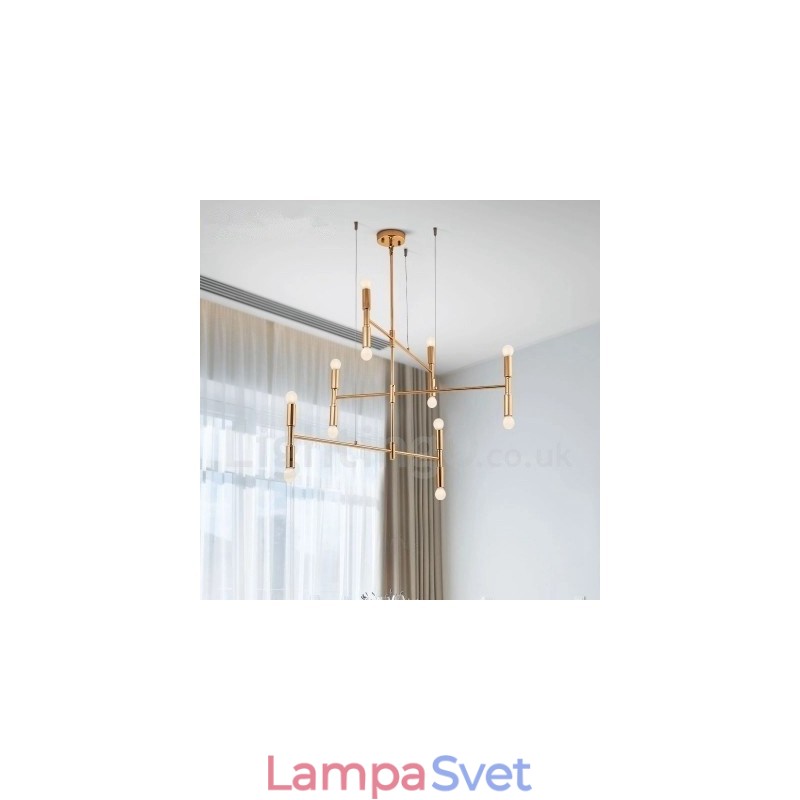 8 Svetlá 3-vrstvová moderná súčasná lustrová lampa Svetlo