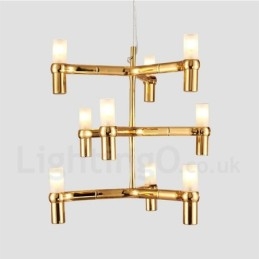 9 Svetlá 3-vrstvová moderná súčasná lustrová lampa Svetlo
