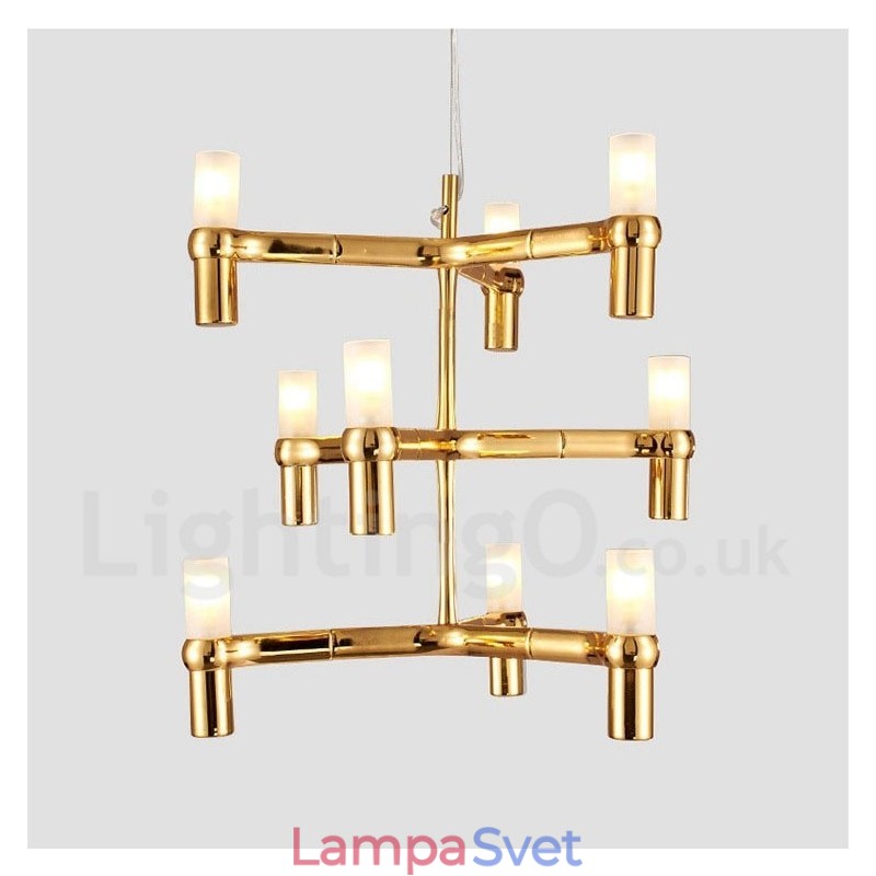 9 Svetlá 3-vrstvová moderná súčasná lustrová lampa Svetlo